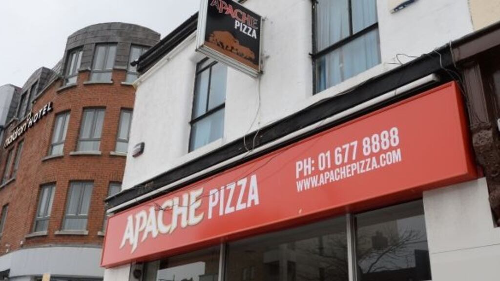 File photograph shows an Apache Pizza outlet on Pearse Street in Dublin 2. The Advertising Standards Authority of Ireland upheld, in part, two complaints the Irish Heart Foundation made about online advertisements by Apache Pizza. Photograph: Brenda Fitzsimons