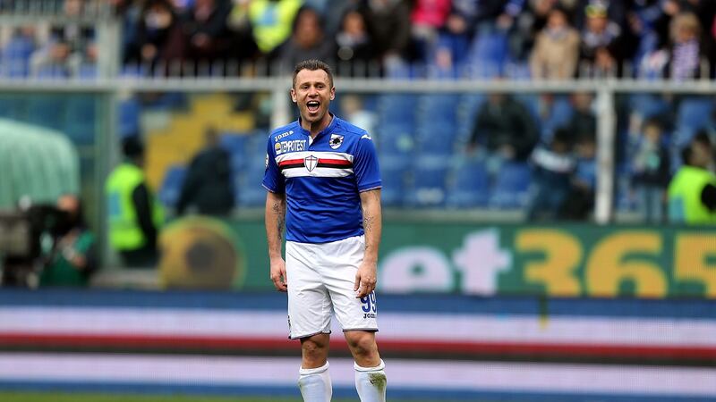 Antonio Cassano on duty for Sampdoria in 2016. Photograph: Gabriele Maltinti/Getty