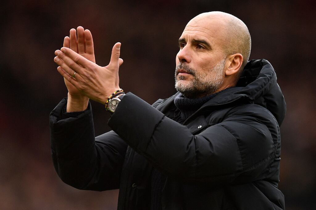 Manchester City's manager Pep Guardiola. Photograph: Oli Scarff/AFP via Getty