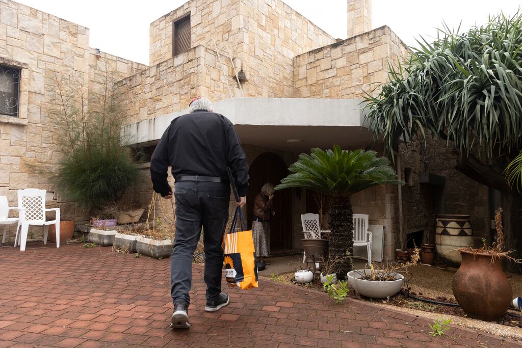 A resident returning to his home in Kiryat Shmona, Israel, on November 27th, 2024, following the ceasefire agreement between Israel and Hisbullah. Photograph: Amir Levy/Getty Images