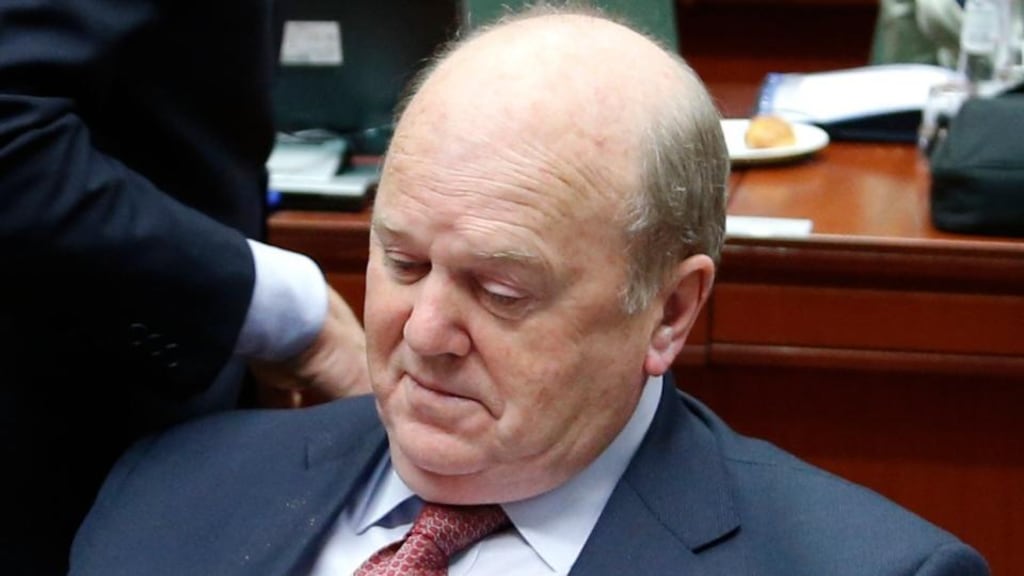 Michael Noonan at the European Union finance ministers’ meeting in Brussels. Photograph: Reuters/Francois Lenoir