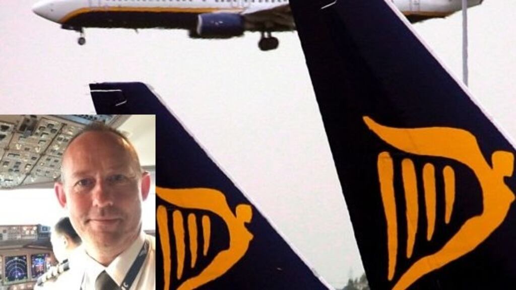 (Inset) Ryanair pilot Mark Christensen. Counsel for Ryanair told the tribunal the bags represented a routine delivery of cash from the carrier’s bases across its network. Photograph: EPA