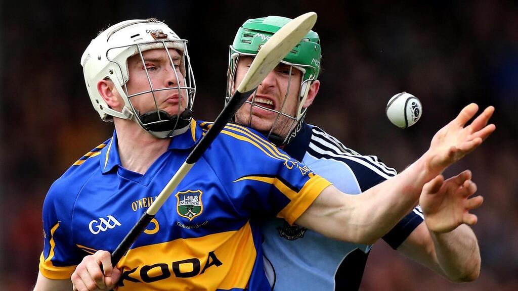 Tipperary’s Brendan Maher in action against Dublin’s Ryan O’Dwyer in the semi-final. Photo: James Crombie/Inpho