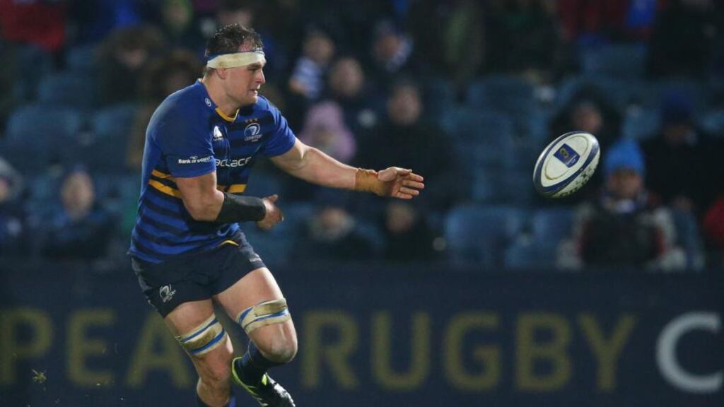 Leinster’s Rhys Ruddock has been selected to partner Devon Toner at secondrow for the trip to the Ricoh Arena in Coventry. Photograph: Billy Stickland/Inpho