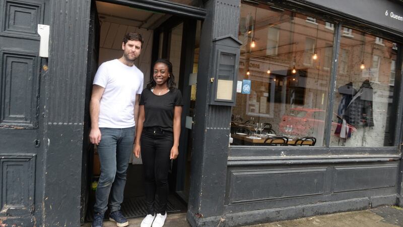 Peter and Jumoke Hogan at their Seafood restaurant on Queen Street, Dublin. Photograph: Cyril Byrne