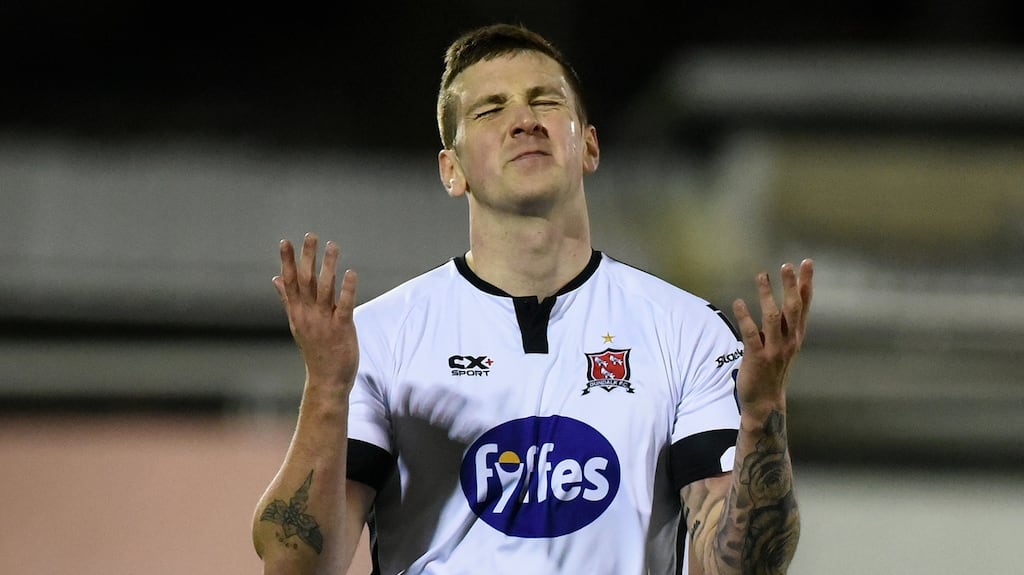 Patrick McEleney reacts during Dundalk’s draw with Sligo. Photograph: Ciaran Culligan/Inpho