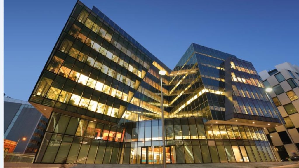 4 and 5 Grand Canal Square, Dublin 2: guide price of €102.2 million for number 4 and €113.8 million for number 5.