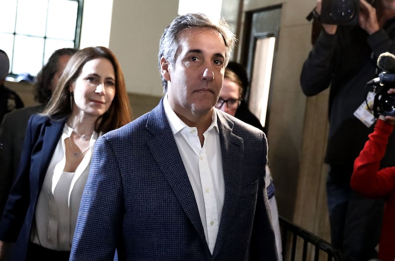 Michael Cohen arrives to testify in Trumps's civil fraud trial in New York. Photograph: Peter Foley/EPA