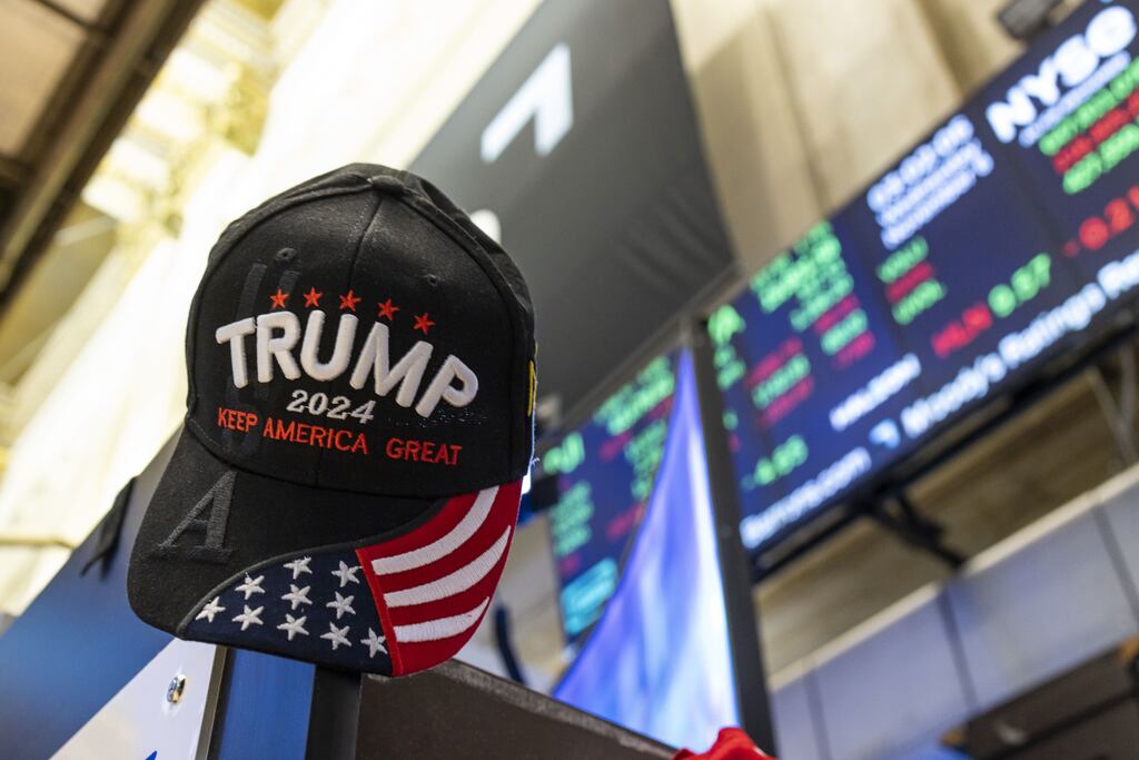 Donald Trump's re-election to the White House was largely cheered by US markets, with the Dow Jones Industrial Average as well as other market indicators up by as much as 3 per cent as the news broke in November. Photograph: Justin Lane/EPA