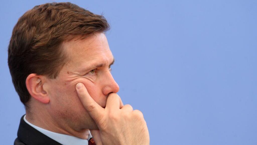 German government spokesman Steffen Seibert made clear that Berlin did not view the spying episode as closed with yesterday’s departure. Photograph: Adam Berry/Getty Images