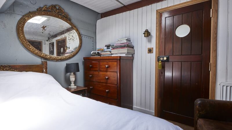 Xylonite: the Dunkirk houseboat’s main bedroom