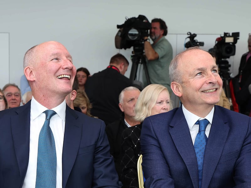 Fianna Fáil presidential candidate Jim Gavin and Taoiseach Micheál Martin in September. Photograph: Damien Eagers/Fianna Fáil