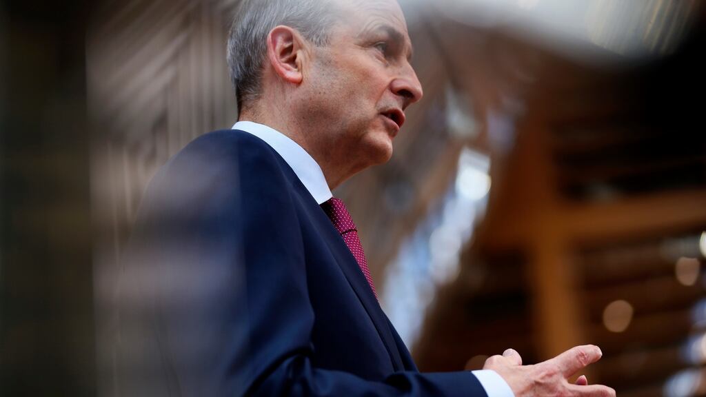 Taoiseach Micheál Martin was highly critical of Sinn Féin. Focusing on the party’s contribution in the Dáil. Photograph: Franciso Ceso/EPA / POOL