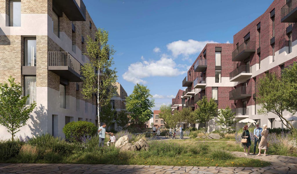 A rendering of the new plans for an apartment development at Fortfield Road in Terenure, Dublin. Photograph: Lioncor