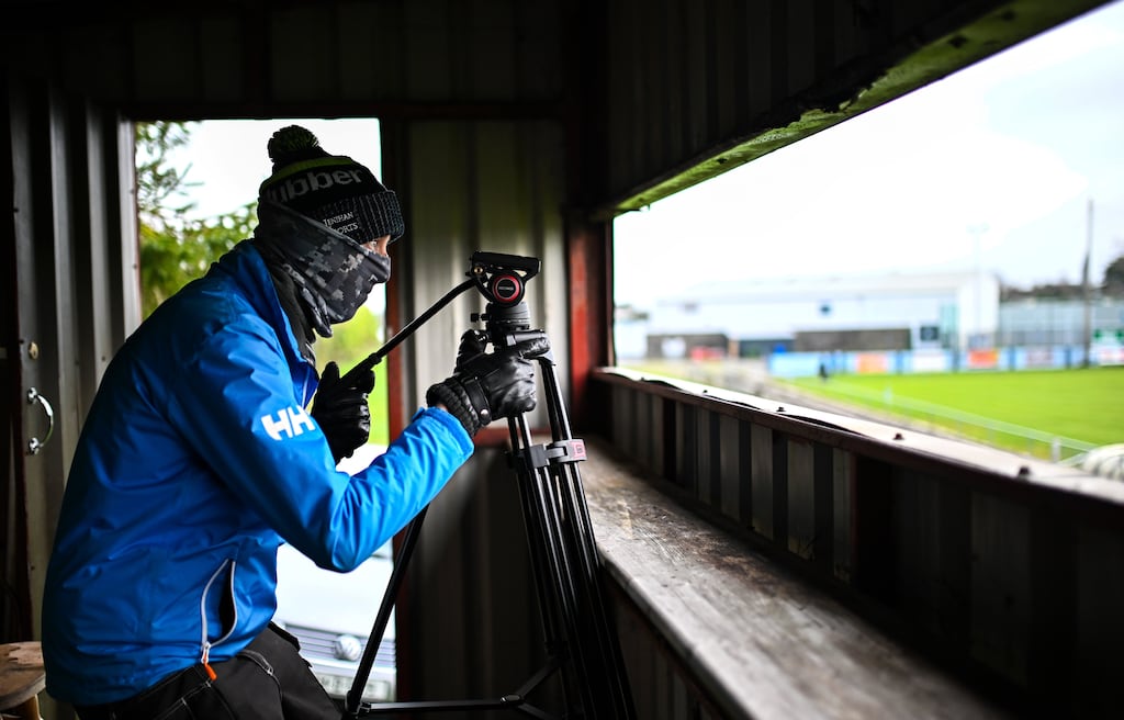 Declan Cahill of Clubber TV sets up before a Munster Hurling League Group B match between Tipperary and Kerry at MacDonagh Park in Nenagh earlier this year. Photograph Harry Murphy/Sportsfile