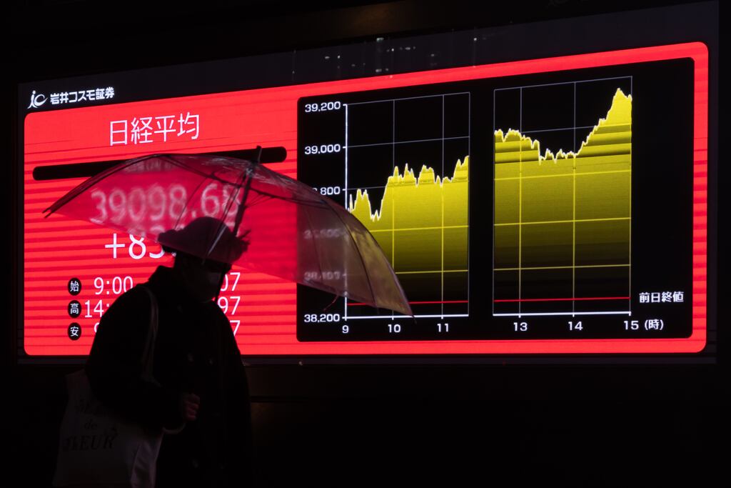 Japan's Nikkei index hit a historic high on Thursday. Photograph: Tomohiro Ohsumi/Getty Images.