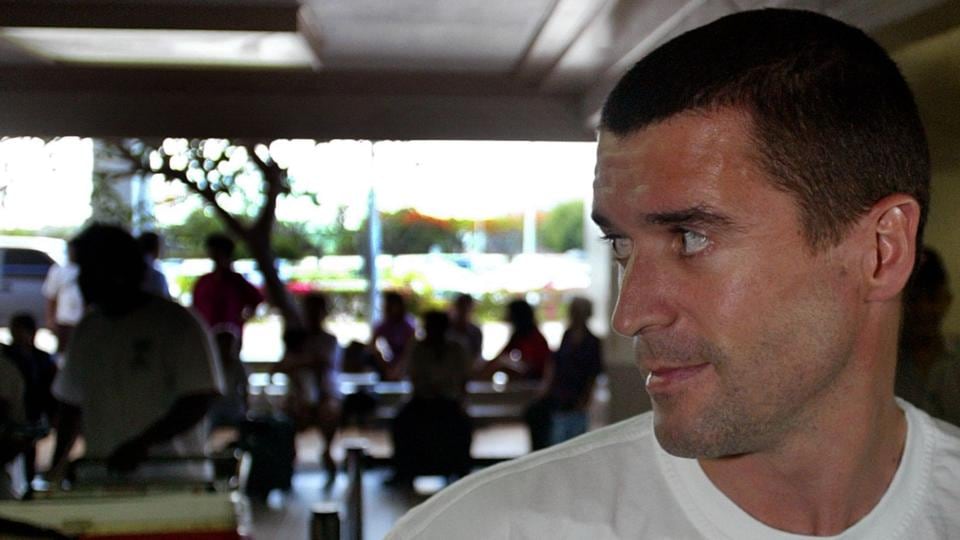Roy Keane stands at the check-in desk at Saipan international airport on his way home from the World Cup finals on May 24th, 2002. Photograph: Kieran Doherty/Reuters