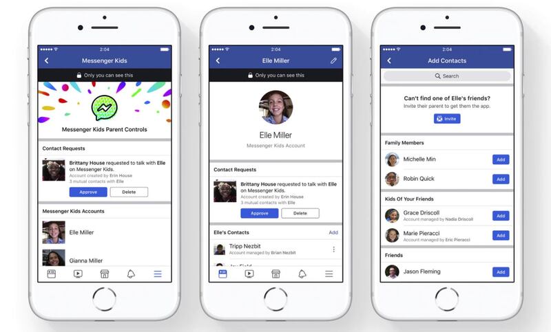 Facebook’s Messenger Kids app aims to offer children under 13 a safe chat and video calling service with full parental control. Photograph: AP
