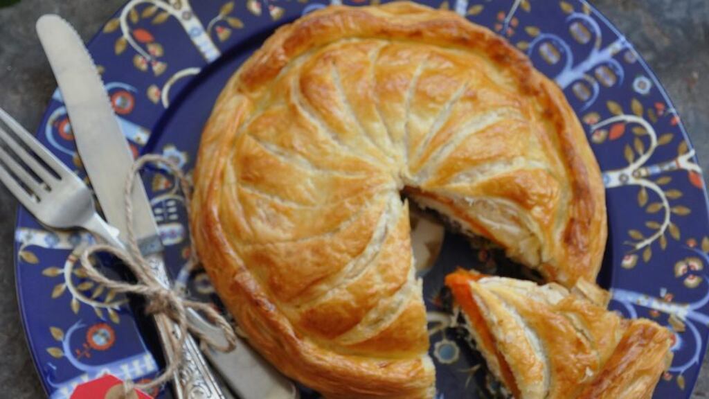 Roast vegetable pithivier. Photograph: Lilly Higgins