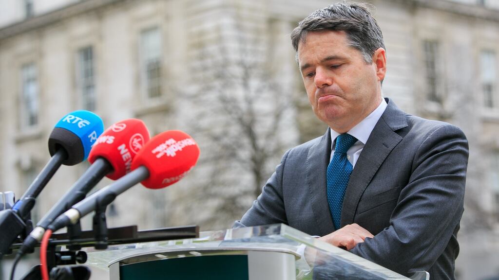“People will now know where they stand until 2021,” said Minister for Finance Paschal Donohoe. The subtext of his remark was that they will not have to pay anything extra until all of the electoral contests are out of the way. Photograph: Gareth Chaney/ Collins