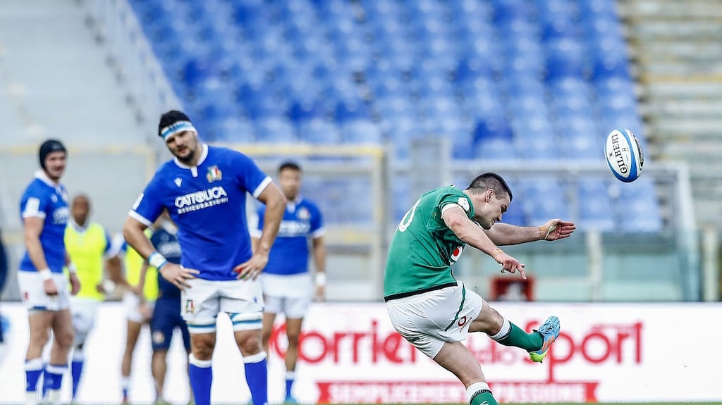 The sports fan finds himself or herself shushing the children for Johnny Sexton’s conversions on the TV. It’s been a tough year. File photograph: Inpho