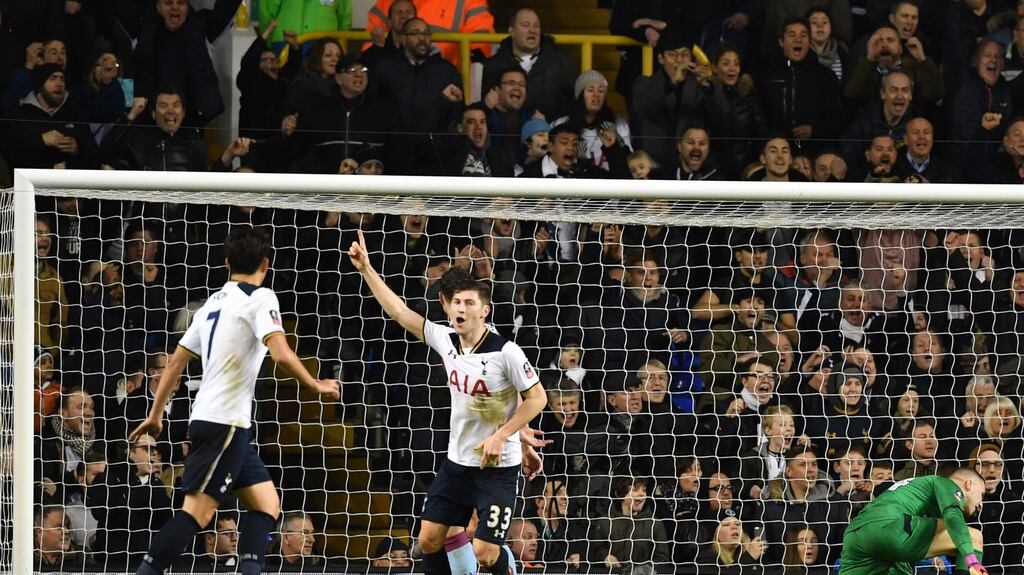 Ben Davies opened the scoring for Tottenham Hotspur in their 2-0 win over Aston Villa. Photograph: Afp/Ben Stansall