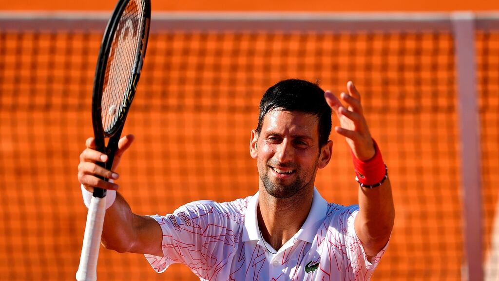 Serbian tennis player Novak Djokovic wins against German Alexander Zverev during their Adria Tour match in Belgrade on June 14th. Photograph: Andrej Isakovic/AFP via Getty Images