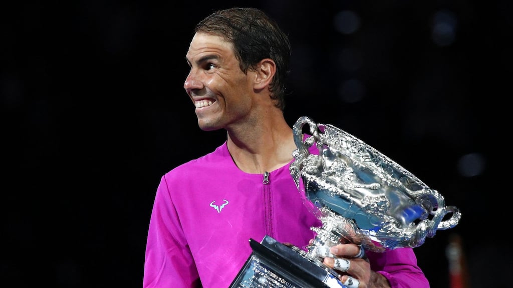 Rafael Nadal won his 21st Grand Slam title in Melbourne. Photograph: Aaron Francis/Getty/AFP