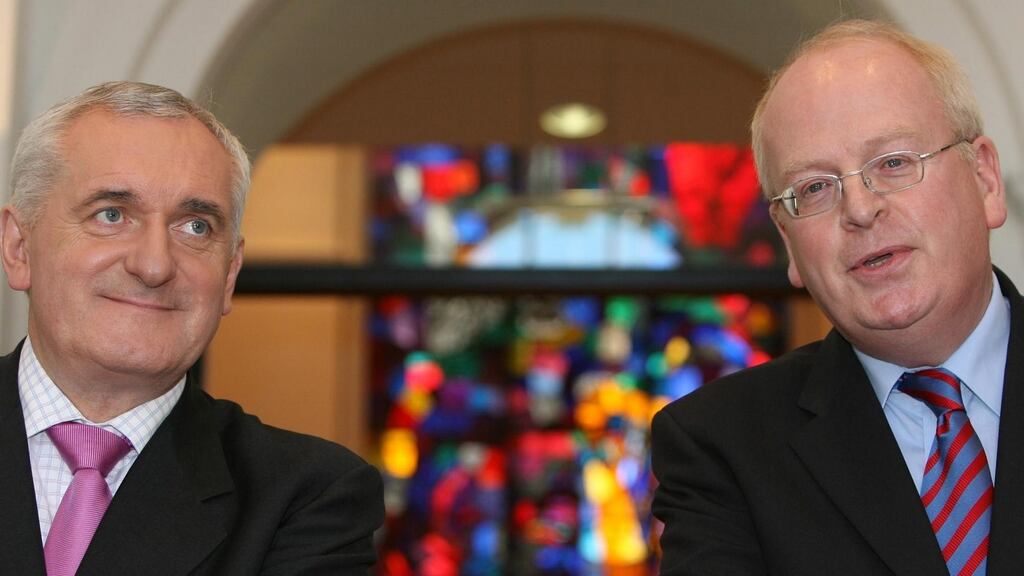 Bertie Ahern and Michael McDowell: their Fianna Fáil-Progressive Democrats coalition was in office when the Morris tribunal reported in 2005. Photograph: Julien Behal/PA