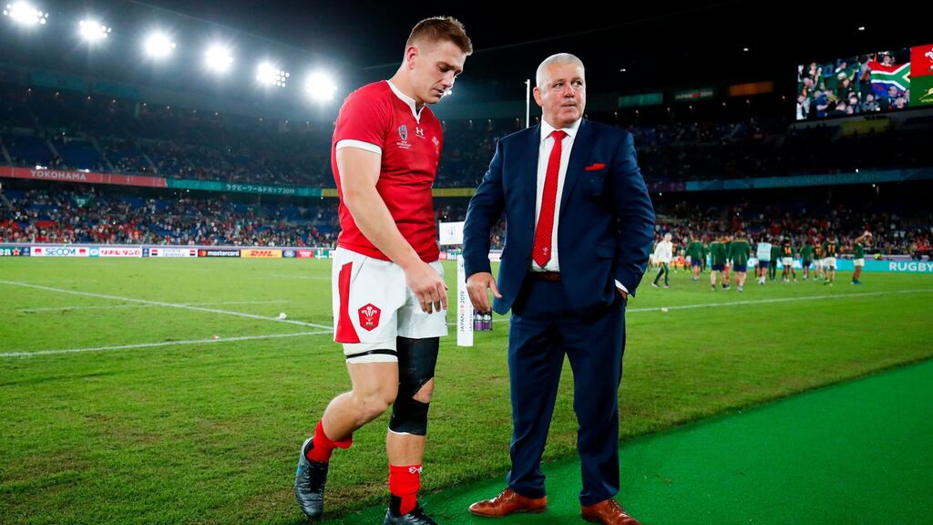 Jonathan Davies and Warren Gatland after Wales’ defeat to South Africa. Photograph: Odd Andersen/AFP/Getty