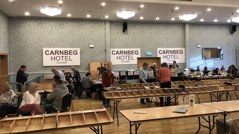 The second day of counting gets under way in Dundalk. Photograph: Simon Carswell