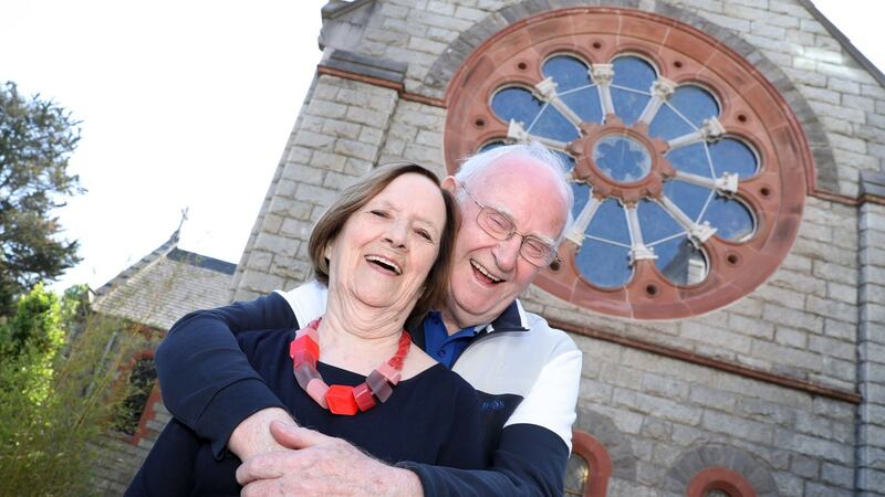 Mary Merritt, Magdalene Laundry Survivor and her husband Bill were welcomed to the Respond Housing Facility, Gracepark Road the sit of the former laundry at High Park where she was incarcerated. Photograph: Maxwellphotography.ie