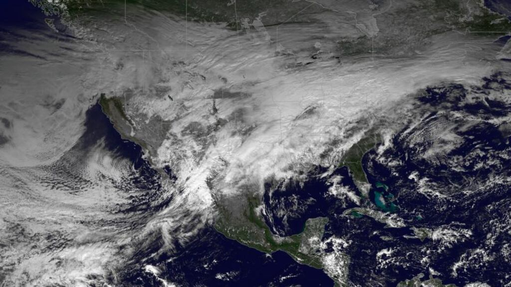 A storm system moving across the United States is pictured in this Nasa handout satellite photograph. Photograph: Reuters