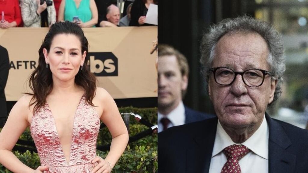 The details of the Orange is the New Black actor’s allegations against Rush remain suppressed. Photographs: Alberto E Rodrieguez and Brook Mitchell, both of Getty Images