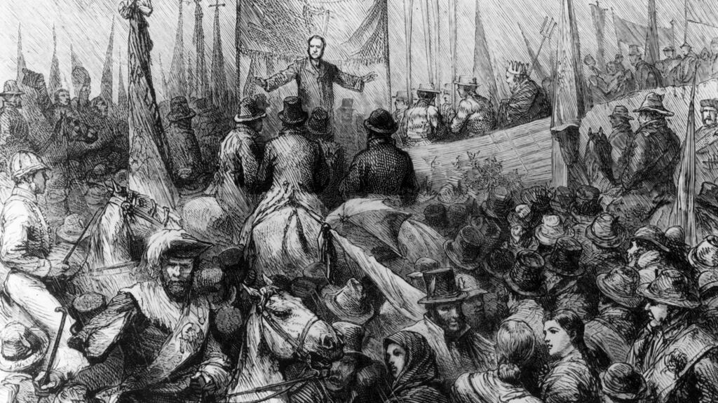 A Land League demonstration at Limerick in 1880. Photograph: Hulton Archive/Getty Images