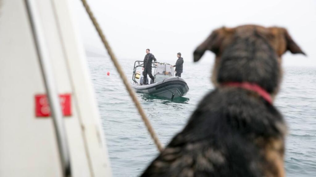 Search and recovery operation in Baltimore, West Cork for the body of missing Barry Davis Ryan. Photograph: Emma Jervis