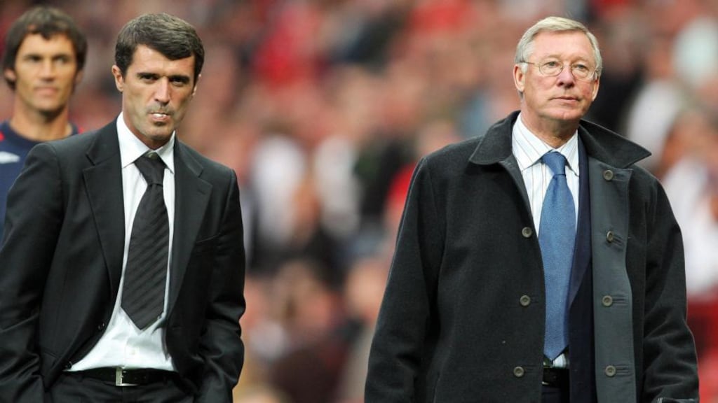 Roy Keane and Alex Ferguson shared a plane home from Paris on Wednesday. Photograph: Andrew Yates/Getty Images