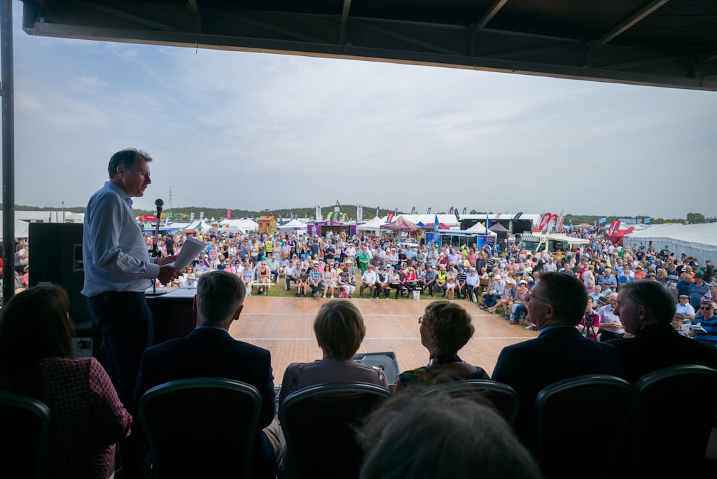 Minister for Agriculture Charlie McConalogue at the opening of the Tullamore Show. Photograph: John Ohle/The Irish Times