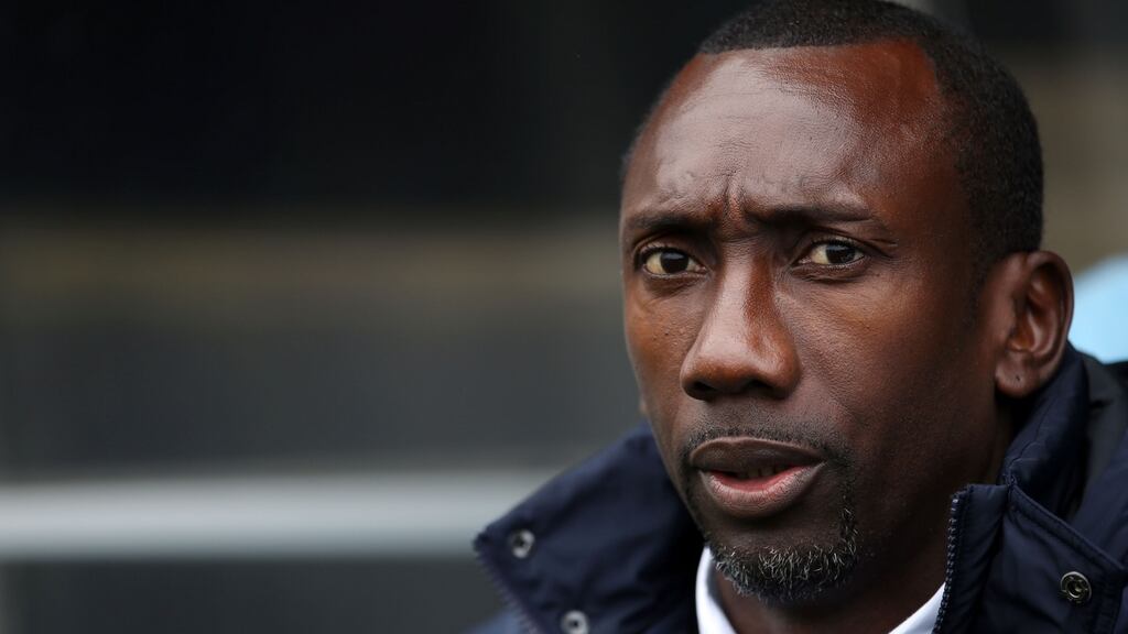 QPR have announced that their manager Jimmy Floyd Hasselbaink has the unanimous support of the board following the completion of an internal investigation prompted by allegations made in the Daily Telegraph. Photograph: Steve Paston/PA