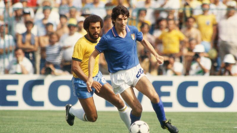 Paolo Rossi repaid his manager's faith in him by scoring six goals - including three against brazil - as Italy recovered from a bad start to win the 1982 World Cup. Photograph:  Getty Images
