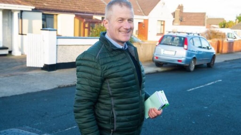 Cllr Eddie Mulligan canvassing for the general election in Waterford City. Photograph: Patrick Browne