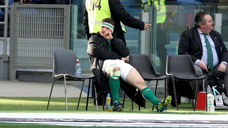Brian O’Driscoll during his sin binning. Photograph: Billy Stickland/Inpho