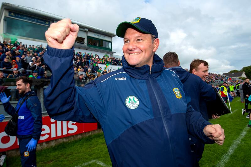 Meath football manager Robbie Brennan celebrates his team's famous victory against Kerry earlier this month. Photograph: Tom O'Hanlon/Inpho