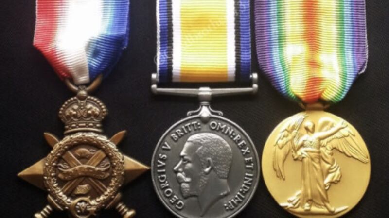 Trio of war medals were emailed to Sheppard’s., who confirmed that they were a British WW I campaign trio known affectionately as Pip, Squeak and Wilfred, by consulting Irish Census and British Military Records