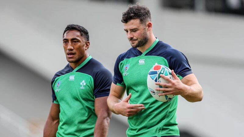 Robbie Henshaw will play alongside Bundee Aki in midfield as he plays his first game in the Rugby World Cup against Samoa. Photograph: Dan Sheridan/Inpho