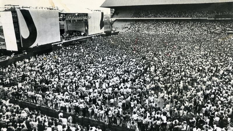 Crowds anticipate U2's arrival onstage for their June 28th 1987 gig in Croke Park, Dublin. Photograph: Dermot O'Shea/The Irish Times