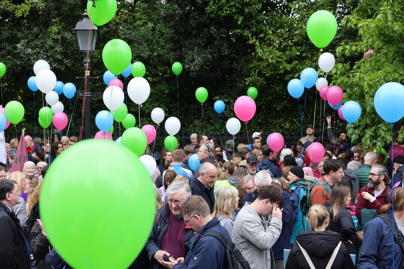 The annual March for Life was told that voters should consider where political parties stand on abortion ahead of the upcoming elections. Photograph: Dara Mac Dónaill