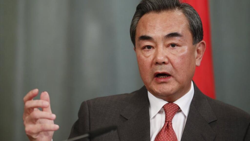 Chinese foreign minister Wang Yi: ‘I hope that all sides can work hard together, meet each other halfway and create conditions to resume the six-party talks.’ Photograph: Maxim Zmeyev/Reuters