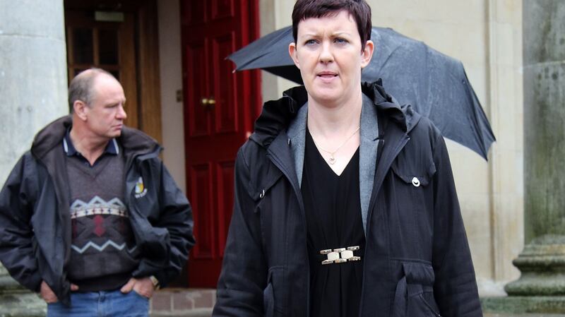 Pauline Tully McCauley and her brother Tommy leave Cavan Courthouse on Friday afternoon. Photograph: Lorraine Teevan