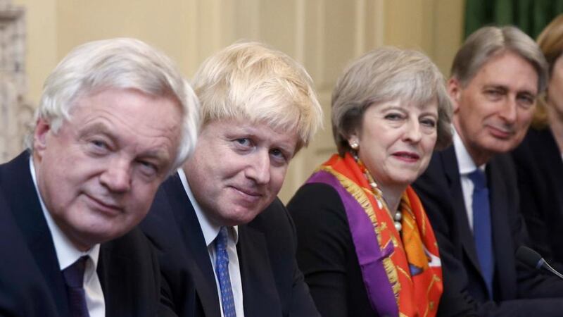 Brexit tussle: David Davis, Boris Johnson, and Philip Hammond could all replace Theresa May as UK PM. Photograph: Peter Nicholls/Pool/Getty